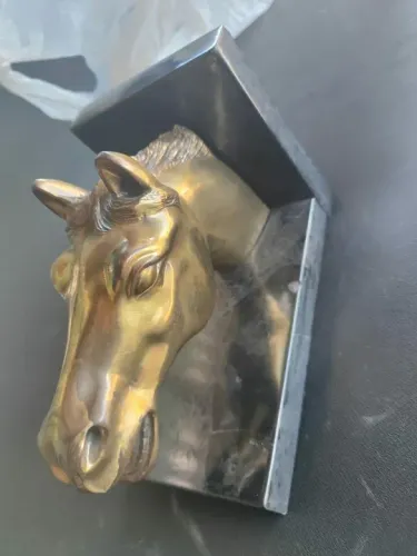 2 itens Cabeça de Cavalo em Bronze - Decoração de Luxo