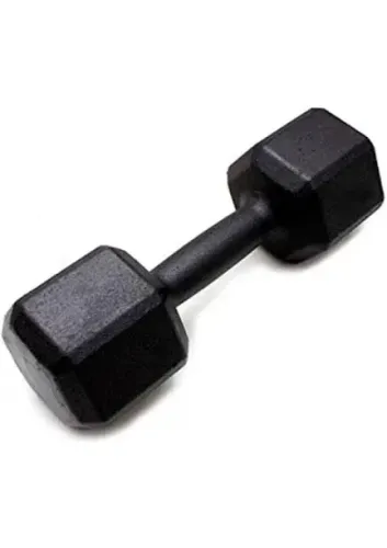Par de Dumbbell Sextavado Pintado 32 KG - Preto