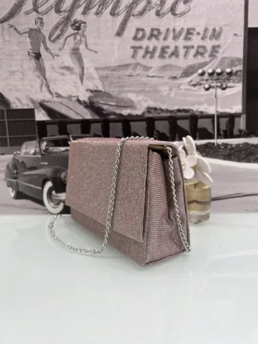 Bolsa de festa glitter quadrada feminina bolsa baguette caixinha tiracolo transversal