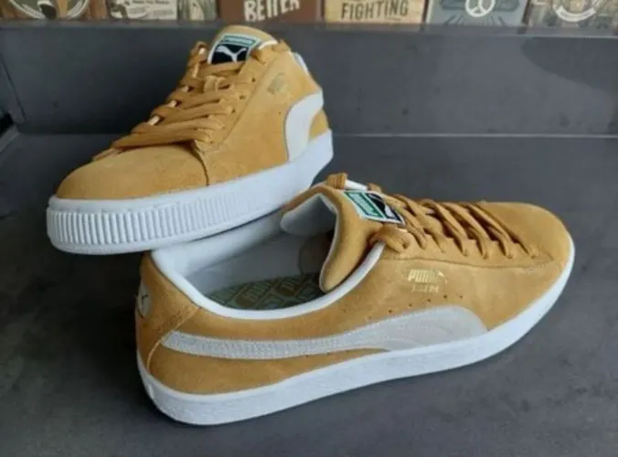 Puma **SUEDE** classic xxi - unissex - amarelo+branco