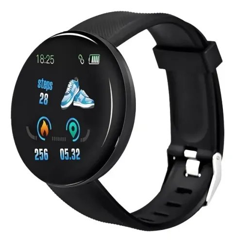 PRONTA ENTREGA | Smartwatch D18 Redondo Preto