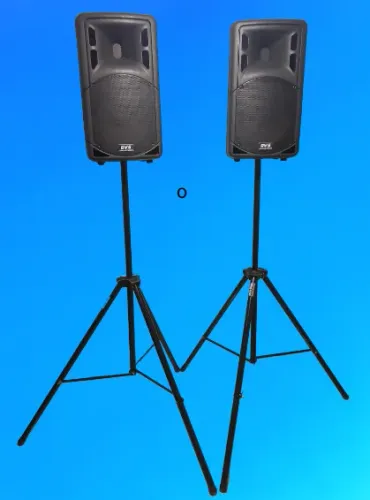 Par Caixas Passivas Qvs 300 Watts 12 + Pedestais + Brinde