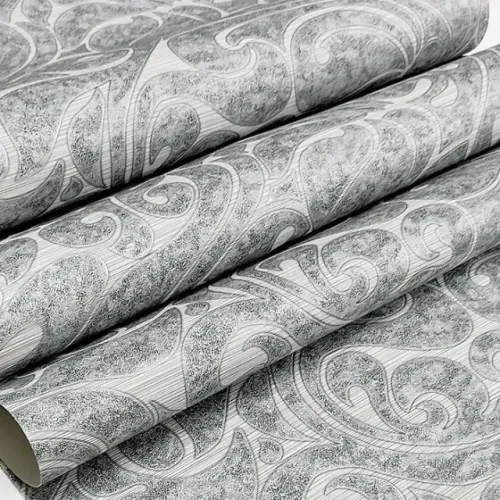 Papel de Parede Italiano Arabesco Cinza Vinílico 10 m - Coleção Italian Select - 56102