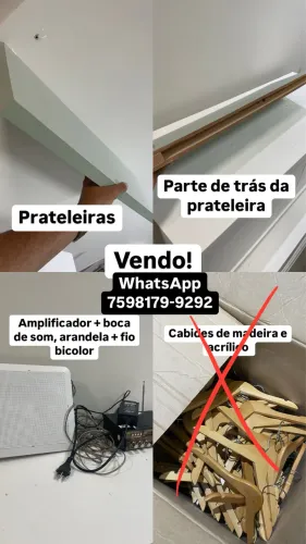 (LEIA O ANÚNCIO) Vendo estrutura para loja: prateleiras, araras, puffs, canelado