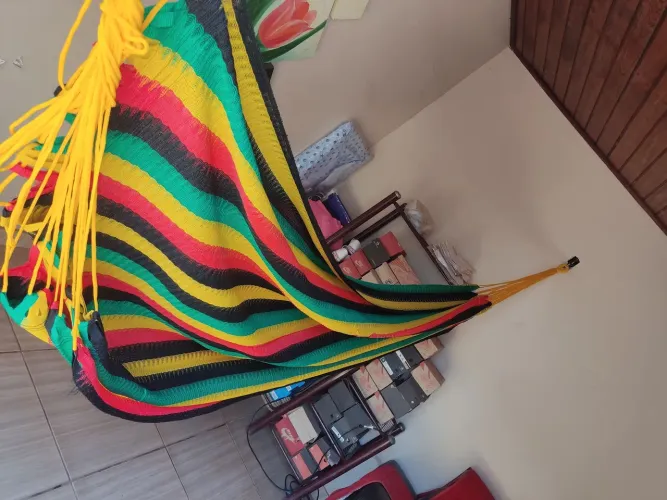 Rede de descanso colorida para área externa de nylon 