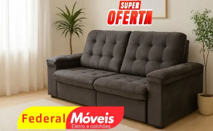  Sofá 2 Lugares Retrátil 2,30m  - Novo e Aconchegante!
