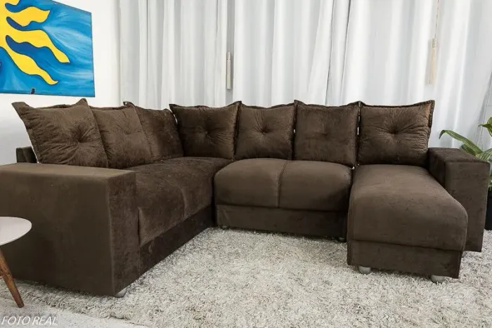 Sofá canto com Chaise várias cores 1,80x2,40