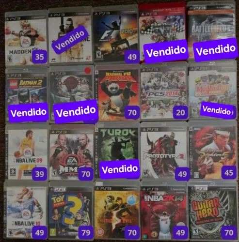  Jogos de PS3 - Preços nas fotos