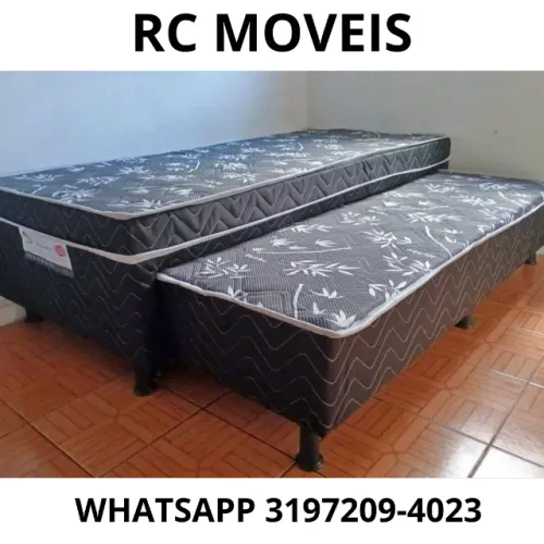 Cama Box Solteiro Bibox com Cama Auxiliar - Colchão de Espuma D33 (88x1.88)