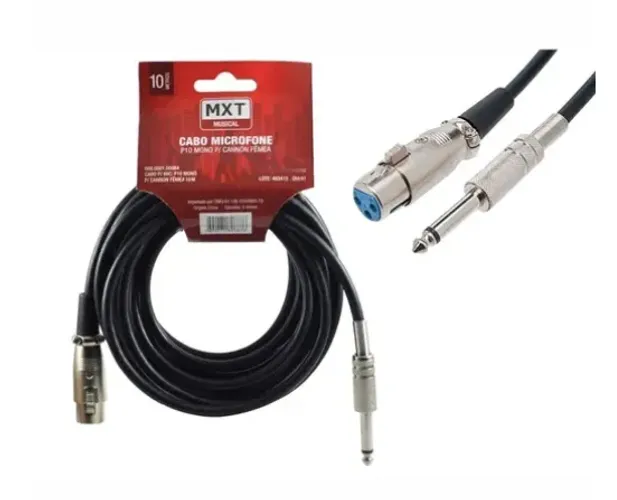 Cabo Para Mirofone Xlr P10 Mono - 10 Metros