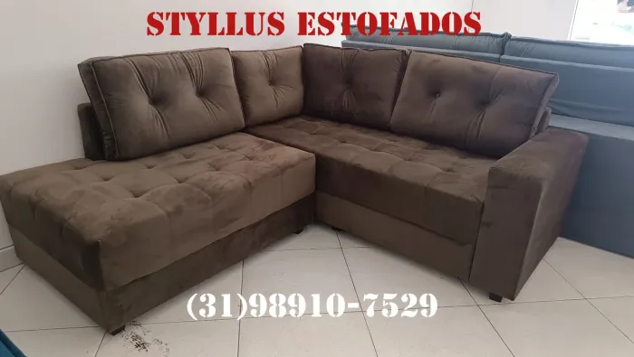 Sofá de Canto Estiloso e Confortável