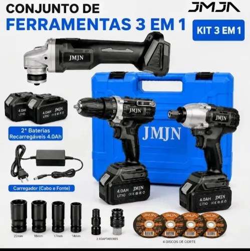 Kit completo chave de impacto Esmerilhadeira e parafusadeira