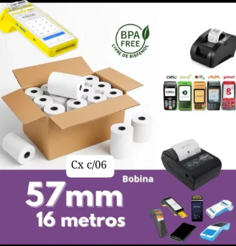 Bobina Para máquina de cartão e pontocx c/06 unidade 