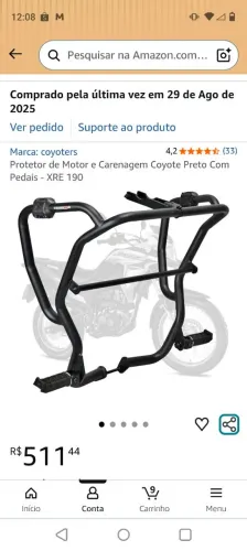 Protetor de carenagem XRE 190 2023/2024