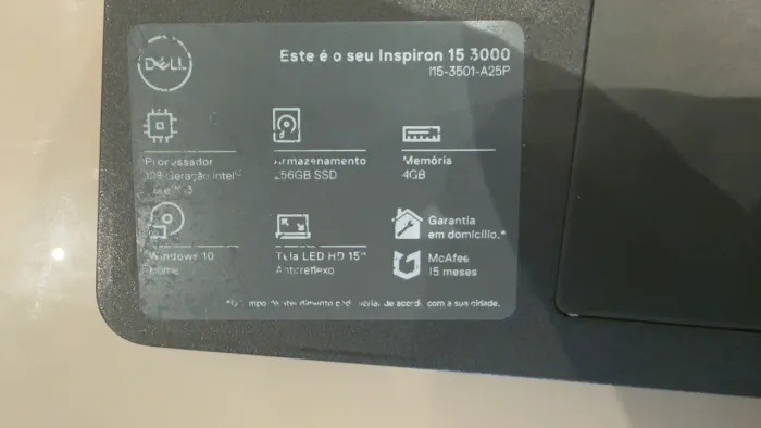 NOTEBOOK DELL INSPIRON 15 3000 - ESTADO DE NOVO!