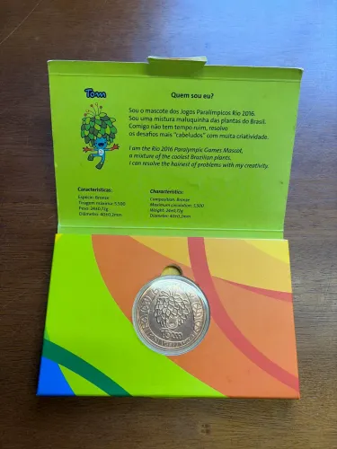 Medalha Mascote Tom Paraolimpíadas 2016