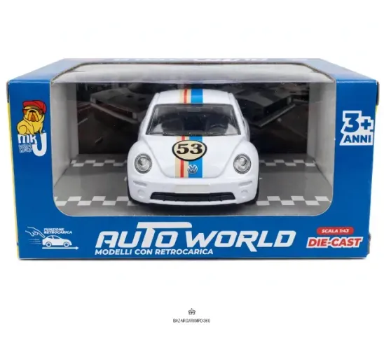 Carrinho Fusca 53 Herbie - Auto World Die-Cast 1:43 - Retrocarica - Novo na Caixa