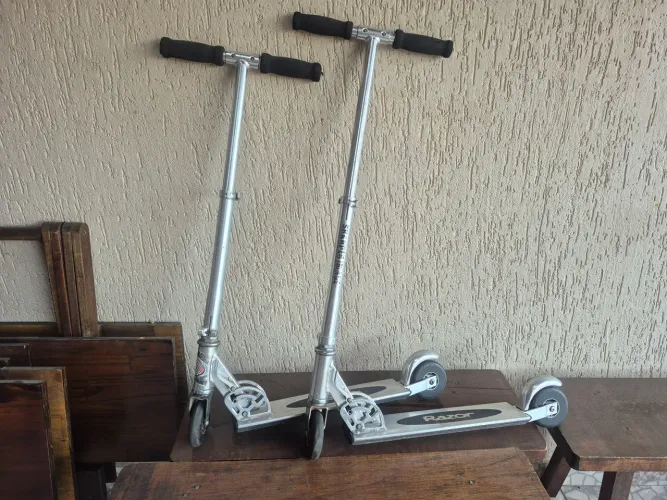 02 Patinetes de alumínio para crianças e adultos