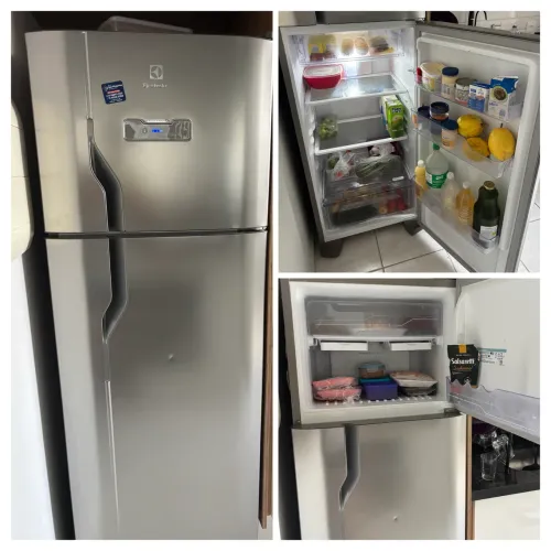 Geladeira Electrolux Frost Free 371L Turbo Congelamento Duplex Cor Inox