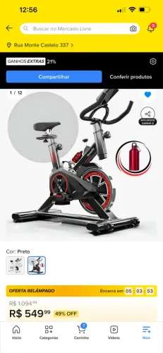 Bicicleta ergométrica para cardio e musculação