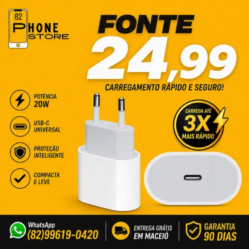 Fonte 20w Tipo C Entrega Grátis