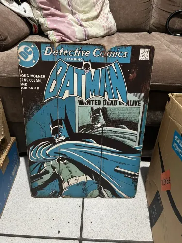 Placa Batman em Madeira