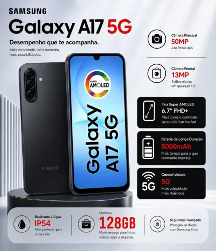 Samsung A17 5G de 128GB. Zero. Só venda.