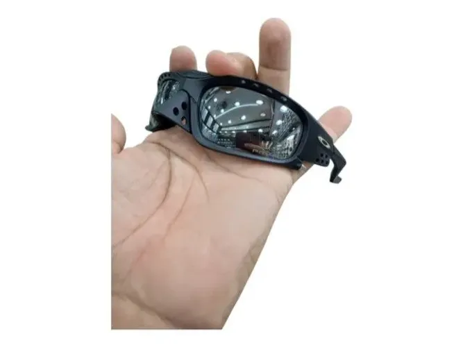 Óculos Plantaris Squared Preto Prata Polarizado