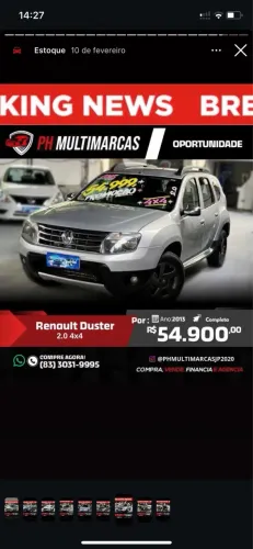 Renault Duster Dynamique 4X4 2.0 Hi-flex 16V MEC 2013