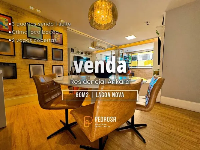 Apartamento à venda com 80 m2 - 3 quartos - no bairro de Lagoa Nova/Natal - 2 vagas