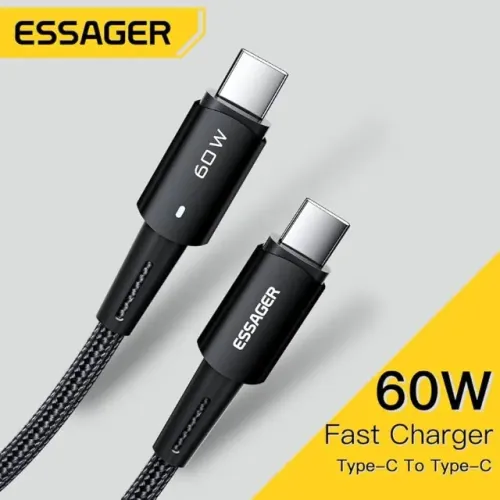 Cabo Turbo Power Essager 60W - Carregamento Ultra Rápido