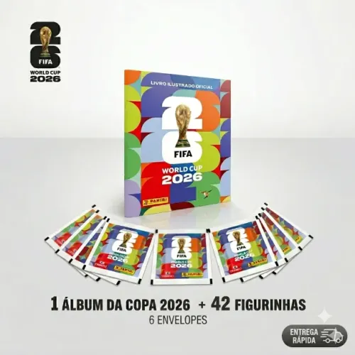 Álbum Copa do Mundo 2026 Panini Oficial + 42 Figurinhas - Entrega Rápida