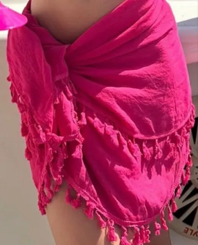 Canga rosa Pompom pareô