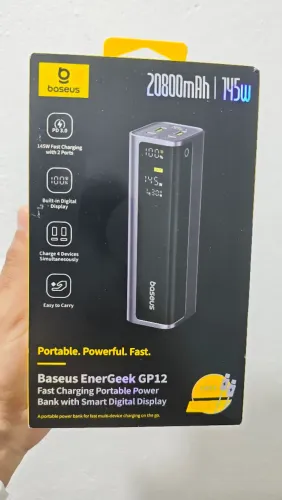 Power Bank Baseus 145W / 20.800mAh - Carrega até Notebook!