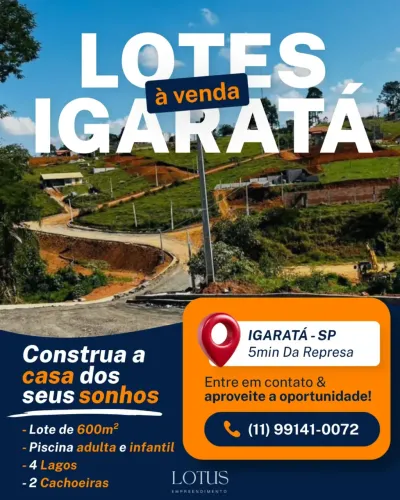 SEU LOTE EM IGARATÁ: DIRETO COM CONSTRUTORA!