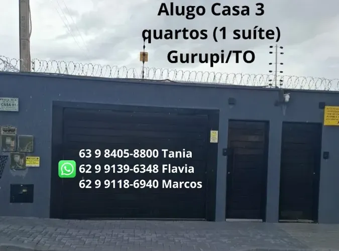 Aluguel de Casa 3 Quartos (1 Suíte) em Gurupi - Nova