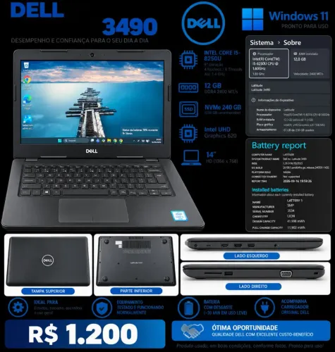 Dell Latitude 3490 - Core i5, 12GB RAM, SSD 240GB
