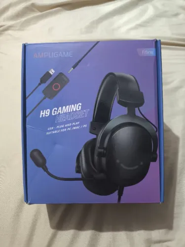 Headset FIFINE H9, som 7.1 controle de volume e interruptor mudo, interface 3,5mm ou USB