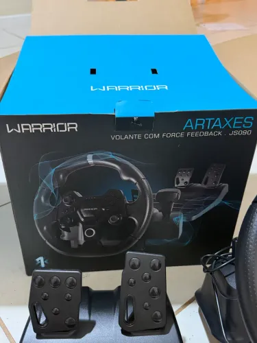 Volante Gamer Warrior Artaxes JS090 + Pedais - Nunca Usado