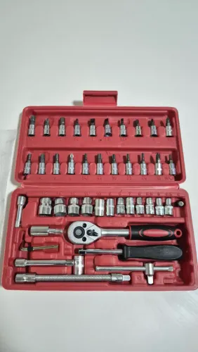 Caixa/Maleta de Ferramentas 46 Peças com Catraca - R$69