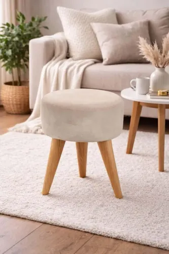 Puff Redondo Decorativo - Compacto, Moderno e Confortável 