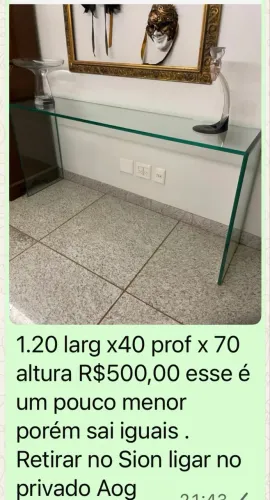 Aparador de vidro tenho 2 com medidas diferentes 