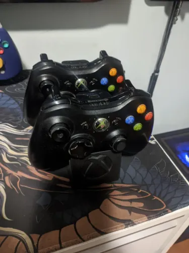 Kit Controle Xbox 360 Original - 2 Controles + Receptor Microsoft (Leia Descrição)