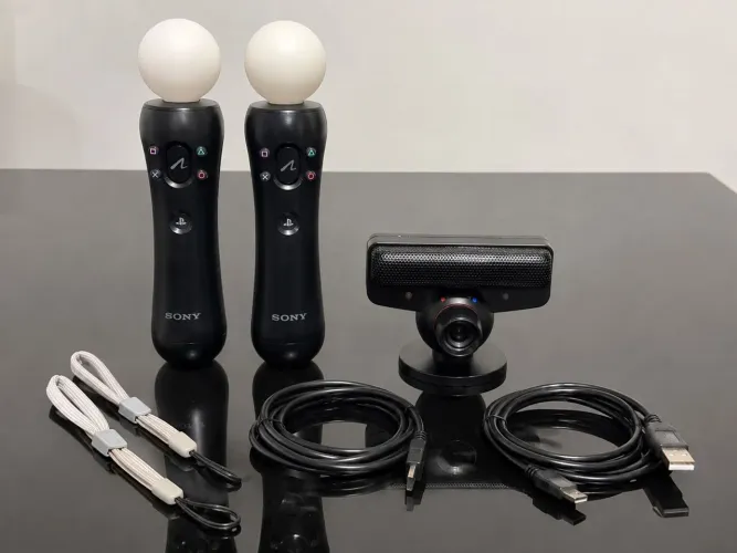 2 controles Playstation move e câmera Playstation