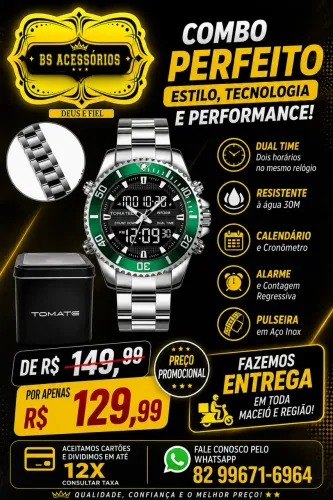 Relógio aprova d?água analógico e digital