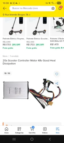 Controlador de Motor para Scooter 20A 48v Boa Dissipação de Calor