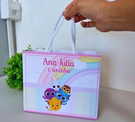 KIT 10 SACOLAS PERSONALIZADAS  FESTA | LEMBRANCINHAS