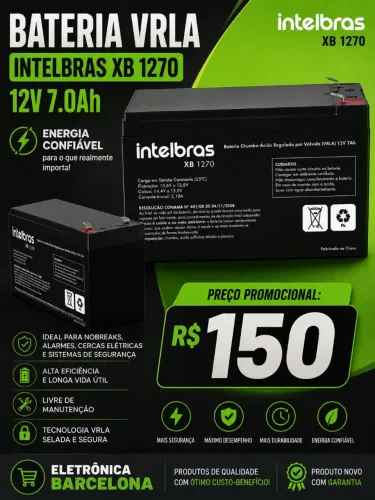 Bateria VRLA Intelbras XB 1270 12V 7Ah