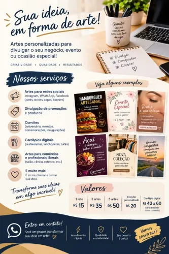 Sua ideia merece ganhar forma ? e a gente pode transformar criatividade em arte!