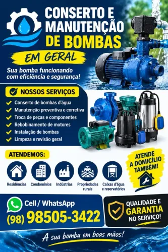 Manutenção de motobombas limpeza de caixa d'água